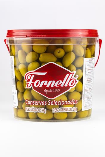 Azeitona Verde Média Balde 2kg Fornello