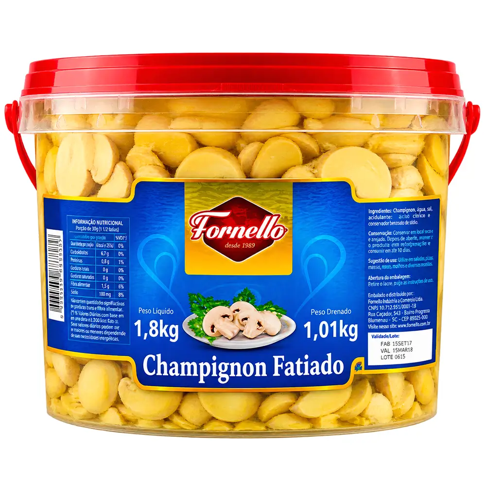 Champignon fatiado balde 1,01 kg